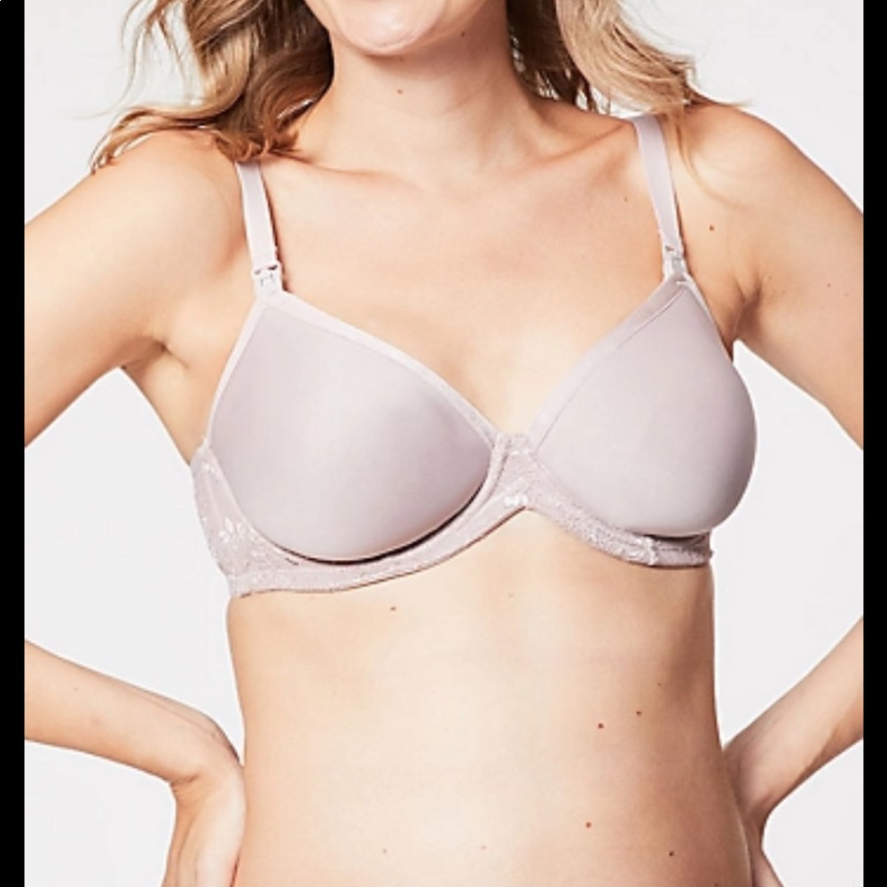 NWT CAKE WAFFLES MOLDED NURSING BRA 32E PINK/PRPL